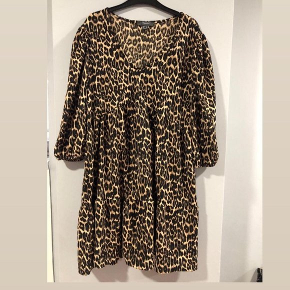 Women's Brown and Tan Dress